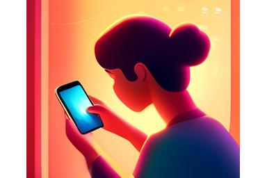 Person watching video on phone, indicating streaming capability